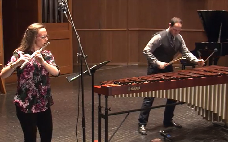 Laura Stevens performing "An Extraordinary Correspondence" on flute